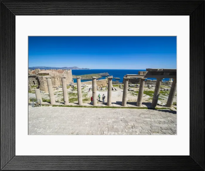 Framed Print : Acropolis of Lindos, Rhodes, Dodecanese Islands, Greek Islands, Greece, Europe Framed Print : Acropolis of Lindos, Rhodes, Dodecanese Islands, Greek Islands, Greece, Europe
