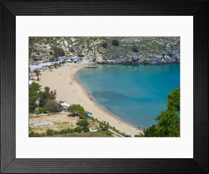 Framed Print : Pallas beach in Lindos, Rhodes, Dodecanese Islands, Greek Islands, Greece, Europe Framed Print : Pallas beach in Lindos, Rhodes, Dodecanese Islands, Greek Islands, Greece, Europe