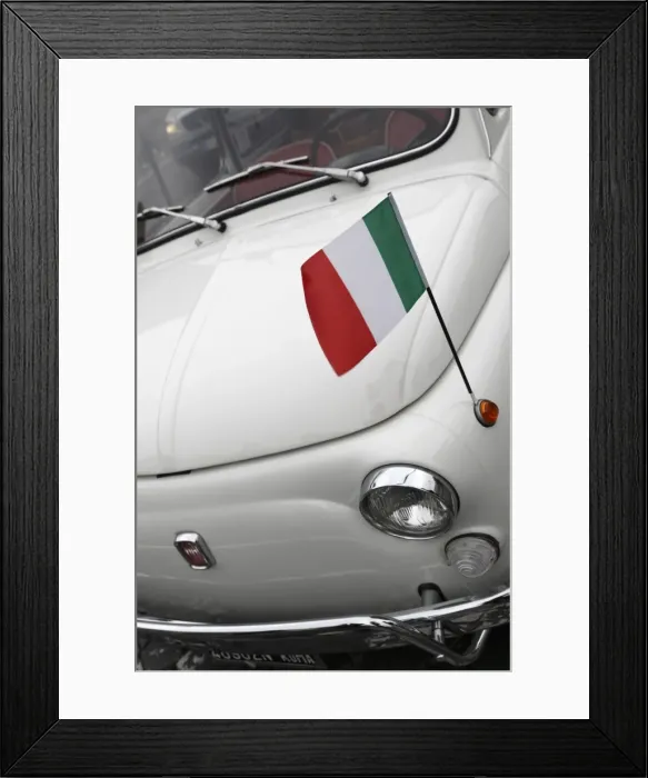 Framed Print : Italian flag on Fiat 500 car, Rome, Lazio, Italy, Europe Framed Print : Italian flag on Fiat 500 car, Rome, Lazio, Italy, Europe