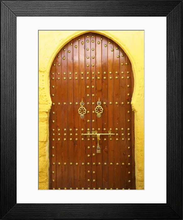 Framed Print : Traditional Moroccan decorative door, Rabat, Morocco, North Africa, Africa