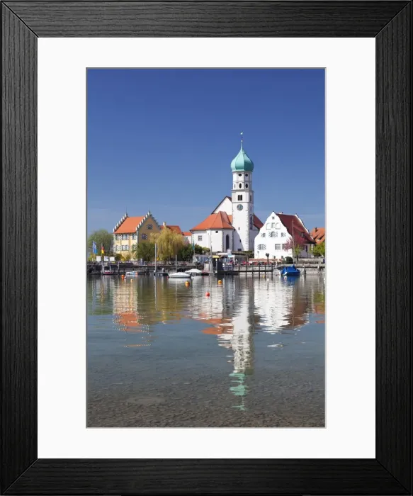 Framed Print : St Georg Church and Castle, Peninsula of Wasserburg, Lake Constance, Schwaben, Bavaria Framed Print : St Georg Church and Castle, Peninsula of Wasserburg, Lake Constance, Schwaben, Bavaria