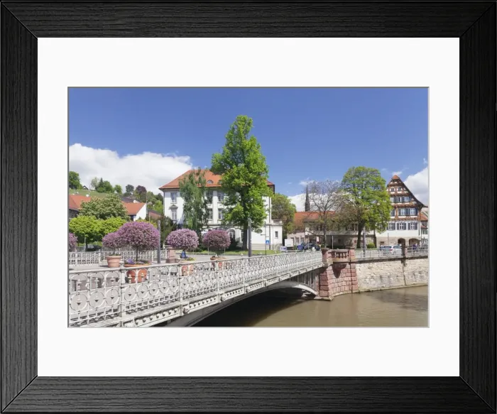 Framed Print : View over Wehrneckarkanal Chanel to Schwoerhaus house, Esslingen (Esslingen-am-Neckar) Framed Print : View over Wehrneckarkanal Chanel to Schwoerhaus house, Esslingen (Esslingen-am-Neckar)