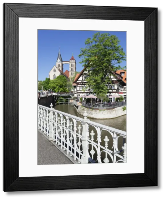 Framed Print : View over Wehrneckarkanal Chanel to St. Dionysius church (Stadtkirche St. Dionys) Framed Print : View over Wehrneckarkanal Chanel to St. Dionysius church (Stadtkirche St. Dionys)
