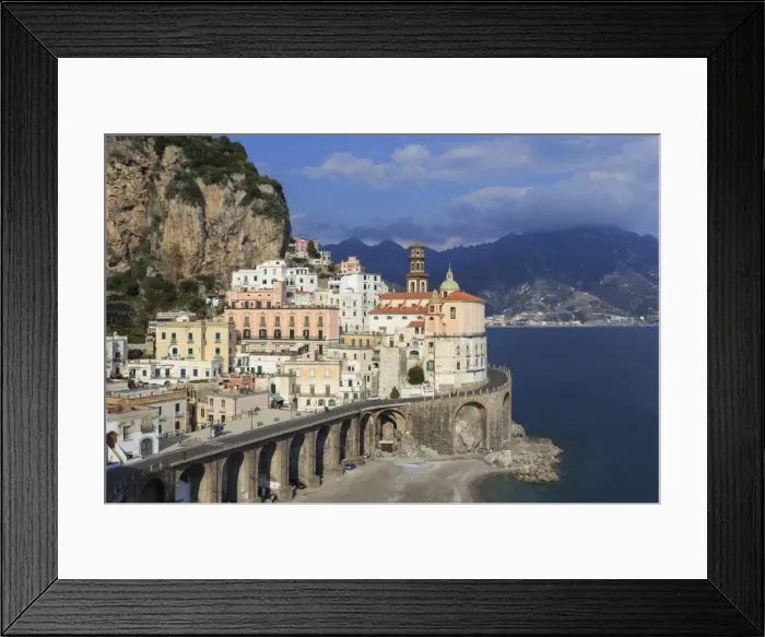 Framed Print : Church of Santa Maria Maddalena, town and beach, Atrani, Costiera Amalfitana (Amalfi Coast) Framed Print : Church of Santa Maria Maddalena, town and beach, Atrani, Costiera Amalfitana (Amalfi Coast)