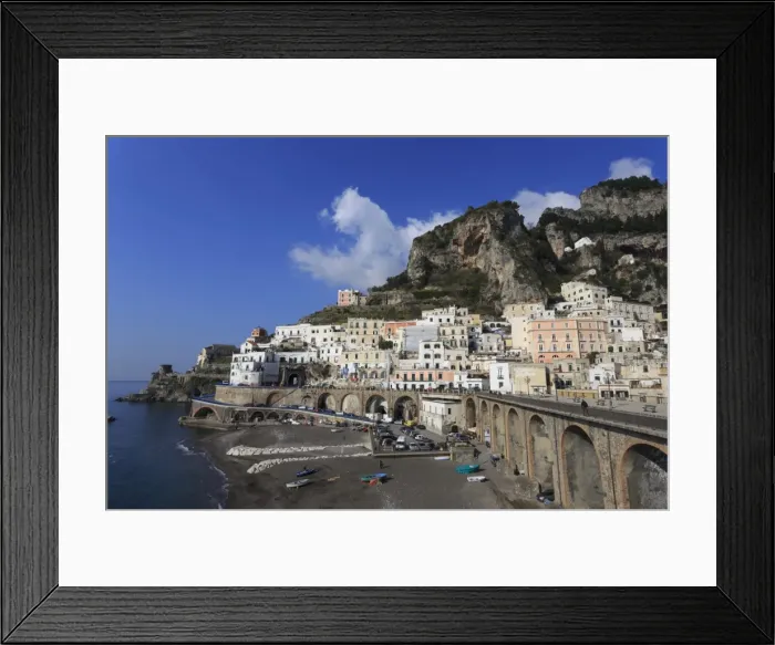 Framed Print : Atrani beach front, near Amalfi, Costiera Amalfitana (Amalfi Coast), UNESCO World Heritage Site Framed Print : Atrani beach front, near Amalfi, Costiera Amalfitana (Amalfi Coast), UNESCO World Heritage Site