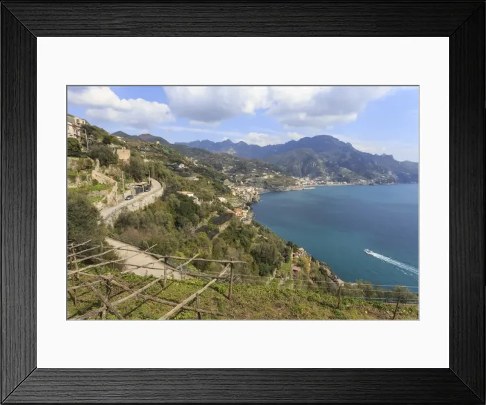 Framed Print : Coastal view above Castiglione di Ravello, towards Minori and Maiori, Costiera Amalfitana Framed Print : Coastal view above Castiglione di Ravello, towards Minori and Maiori, Costiera Amalfitana