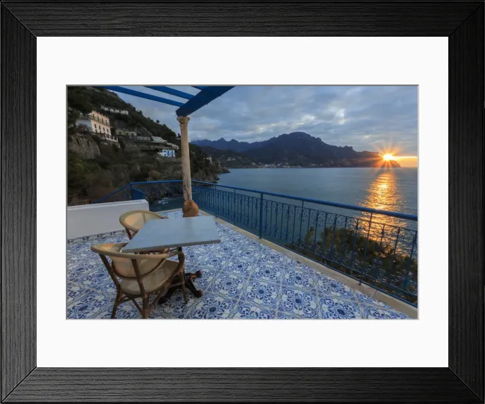 Framed Print : Sunrise, dawn on the Costiera Amalfitana (Amalfi Coast), UNESCO World Heritage Site Framed Print : Sunrise, dawn on the Costiera Amalfitana (Amalfi Coast), UNESCO World Heritage Site