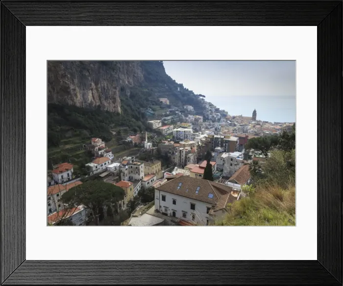 Framed Print : Elevated view of Amalfi, Costiera Amalfitana (Amalfi Coast), UNESCO World Heritage Site Framed Print : Elevated view of Amalfi, Costiera Amalfitana (Amalfi Coast), UNESCO World Heritage Site