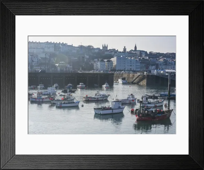 Framed Print : Little fishing boats in the harbour of Saint Peter Port, Guernsey, Channel Islands
