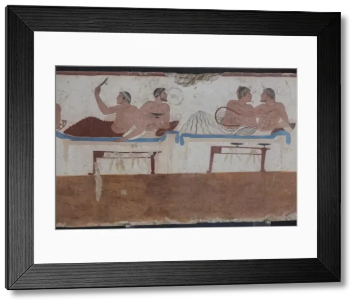 Framed Print : Painted Tomb of the Diver detail, National Archaeological Museum, Paestum, UNESCO Framed Print : Painted Tomb of the Diver detail, National Archaeological Museum, Paestum, UNESCO