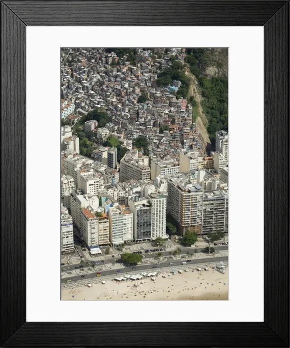 Framed Print : Copacabana Beach, neighbourhood and the Morro da Humaita favela behind, Rio de Janeiro Framed Print : Copacabana Beach, neighbourhood and the Morro da Humaita favela behind, Rio de Janeiro