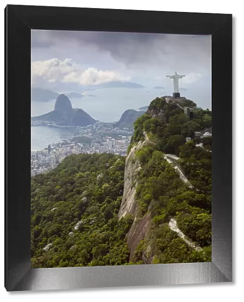 Rio de Janeiro landscape showing Corcovado, the Christ and the Sugar Loaf, UNESCO