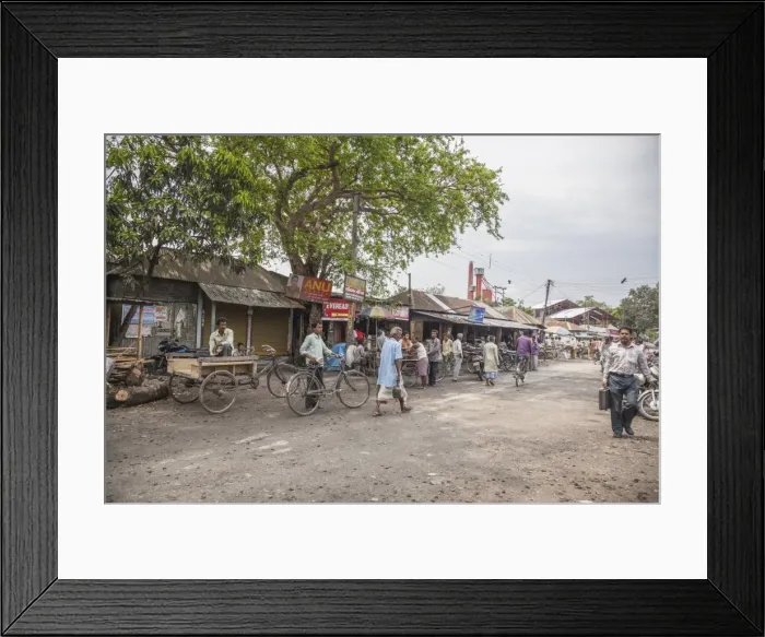 Framed Print : View of the main street of the commercial city of Bagdogra, West Bengal. India, Asia
