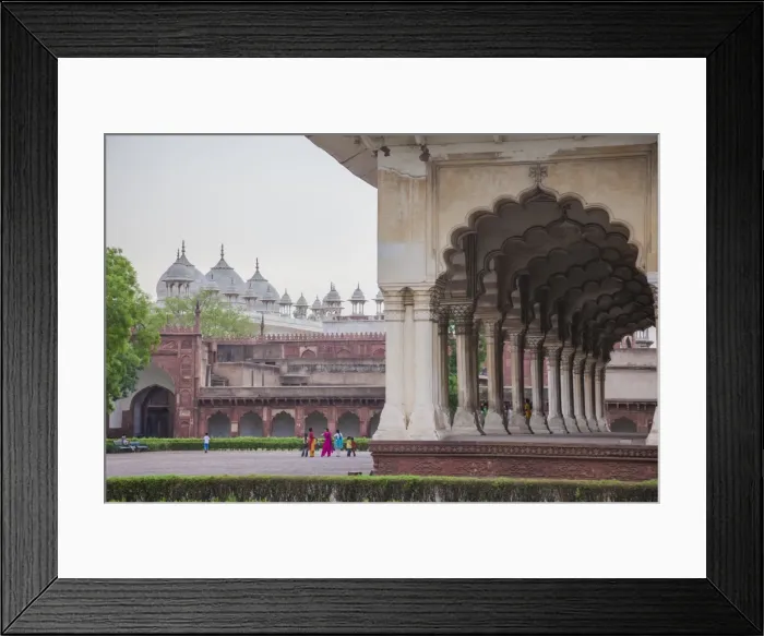 Framed Print : View of the courtyard of the Taj Mahal. one of the most remarkable sights of Muslim architecture Framed Print : View of the courtyard of the Taj Mahal. one of the most remarkable sights of Muslim architecture