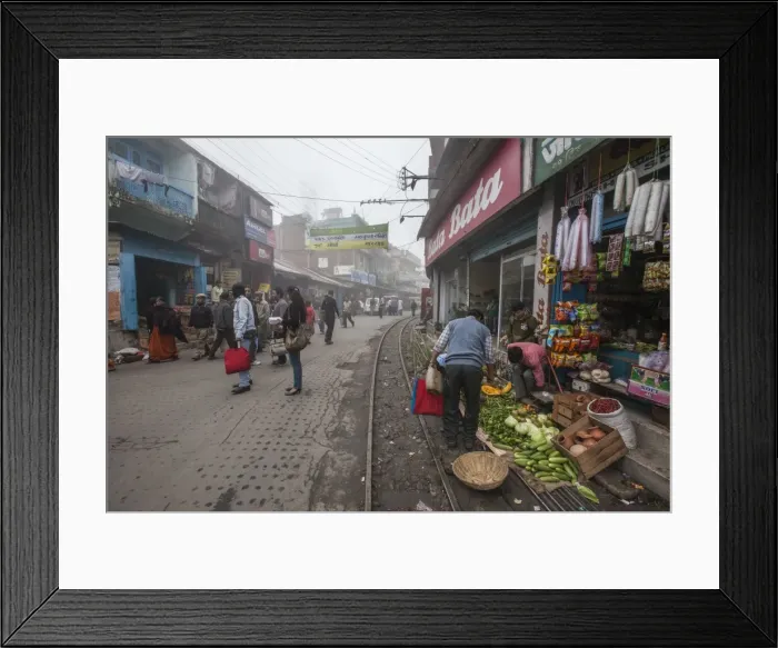 Framed Print : Shops display products arriving thanks to the Indian Railways, Darjeeling, India, Asia Framed Print : Shops display products arriving thanks to the Indian Railways, Darjeeling, India, Asia