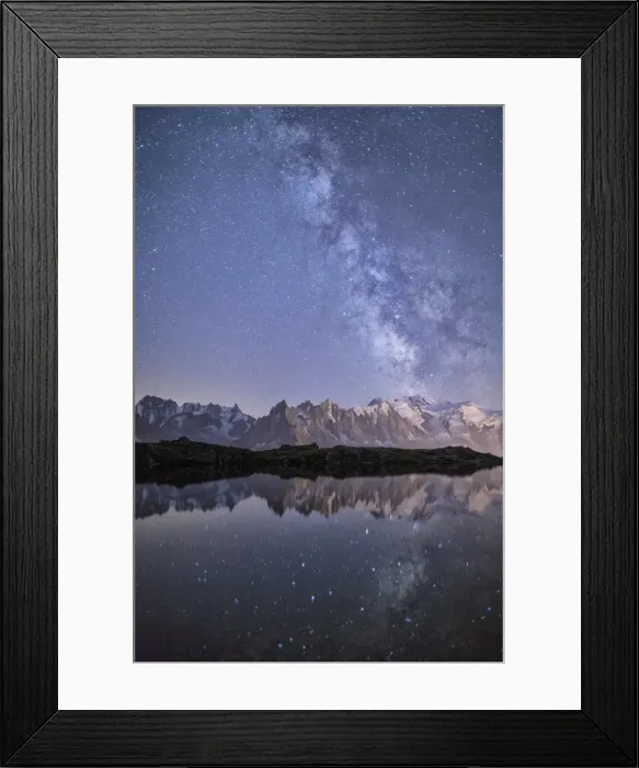 Framed Print : A sharp Milky Way on a starry night at Lac des Cheserys with Mont Blanc, Europes highest peak Framed Print : A sharp Milky Way on a starry night at Lac des Cheserys with Mont Blanc, Europes highest peak