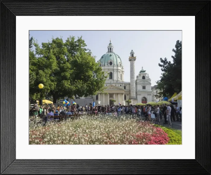 Framed Print : Buskers Festival at St. Charles Church (Karlskirche), Resselpark, Karlsplatz, Vienna Framed Print : Buskers Festival at St. Charles Church (Karlskirche), Resselpark, Karlsplatz, Vienna