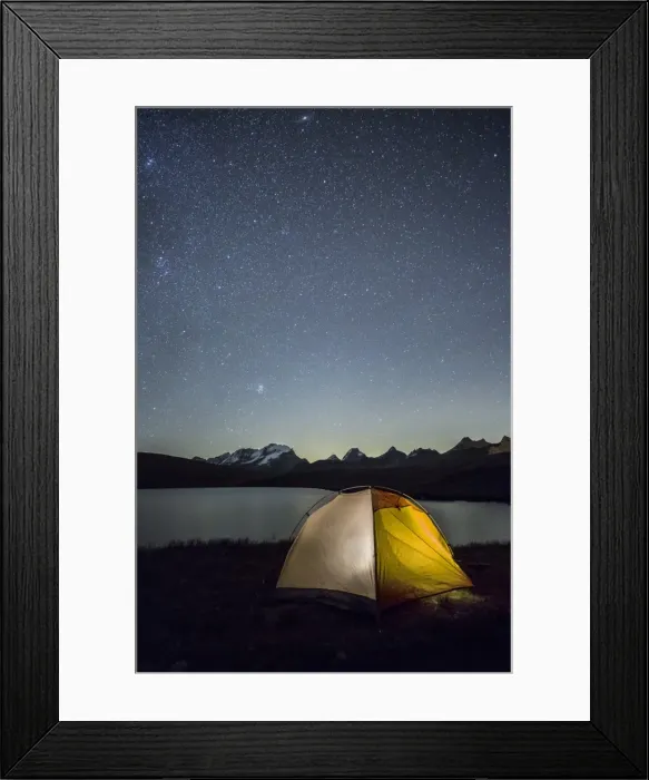 Framed Print : Camping under the stars on Rosset Lake at an altitude of 2709 meters, Gran Paradiso National Park Framed Print : Camping under the stars on Rosset Lake at an altitude of 2709 meters, Gran Paradiso National Park