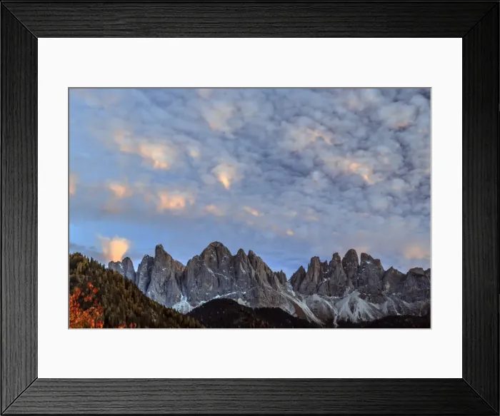 Framed Print : View of the Odle Mountains from St. Magdalena village in autumn, Val di Fune, South Tyrol Framed Print : View of the Odle Mountains from St. Magdalena village in autumn, Val di Fune, South Tyrol