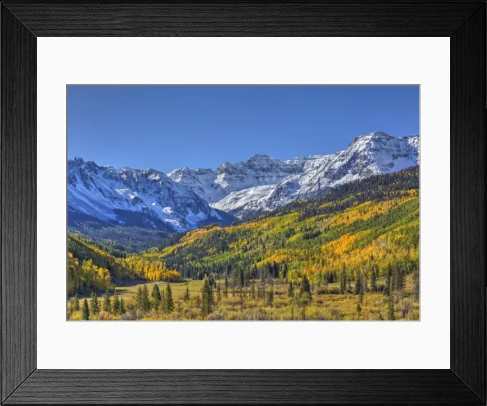 Framed Print : Fall Colors, of Road 7, Sneffle Range in the background, near Ouray, Colorado, United Framed Print : Fall Colors, of Road 7, Sneffle Range in the background, near Ouray, Colorado, United