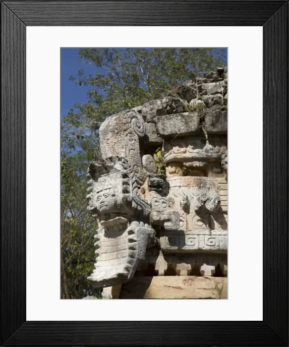 Framed Print : Serpents Head with Human Face, The Palace, Labna, Mayan Ruins, Yucatan, Mexico Framed Print : Serpents Head with Human Face, The Palace, Labna, Mayan Ruins, Yucatan, Mexico
