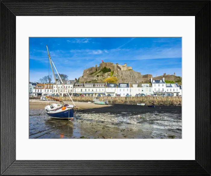 Framed Print : The town of Mont Orgueil and its castle, Jersey, Channel Islands, United Kingdom, Europe Framed Print : The town of Mont Orgueil and its castle, Jersey, Channel Islands, United Kingdom, Europe