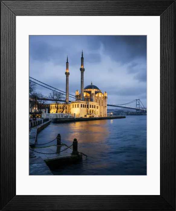 Framed Print : Exterior of Ortakoy Mosque and Bosphorus bridge at night, Ortakoy, Istanbul, Turkey Framed Print : Exterior of Ortakoy Mosque and Bosphorus bridge at night, Ortakoy, Istanbul, Turkey