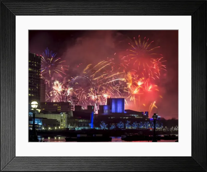Framed Print : Fireworks over the South Bank, London, England, united Kingdom, Europe Framed Print : Fireworks over the South Bank, London, England, united Kingdom, Europe