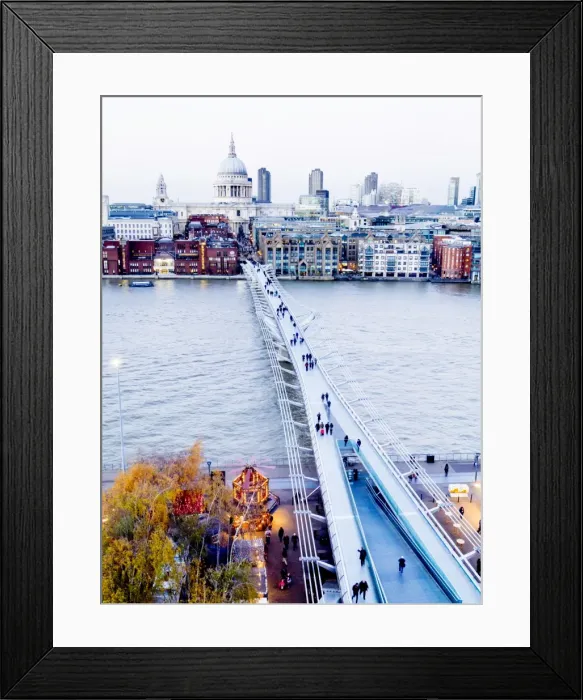 Framed Print : St. Pauls and the Millennium Bridge over the River Thames, London, England, United Kingdom Framed Print : St. Pauls and the Millennium Bridge over the River Thames, London, England, United Kingdom