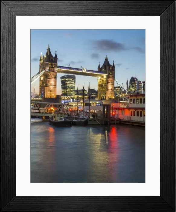 Framed Print : Tower Bridge, River Thames and City twilight, London, England, United Kingdom, Europe Framed Print : Tower Bridge, River Thames and City twilight, London, England, United Kingdom, Europe