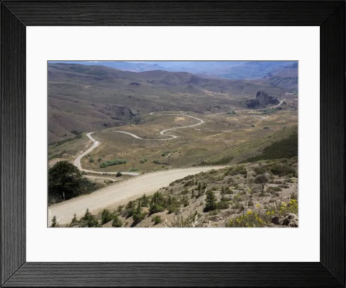 Framed Print : Winding road, foothills of the Andes, Argentina, South America Framed Print : Winding road, foothills of the Andes, Argentina, South America