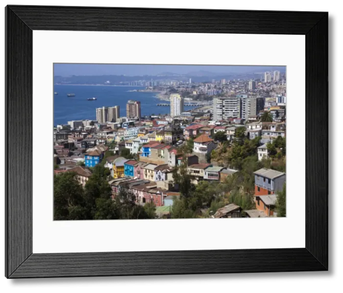 Framed Print : Aerial view, Valparaiso, UNESCO World Heritage Site, Chile, South America Framed Print : Aerial view, Valparaiso, UNESCO World Heritage Site, Chile, South America