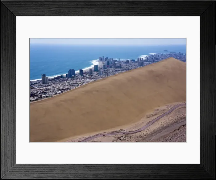 Framed Print : Iquique town and beach, Atacama desert, Chile, South America