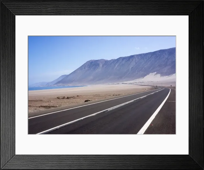Framed Print : Coastal road, Atacama Desert, Chile, South America Framed Print : Coastal road, Atacama Desert, Chile, South America