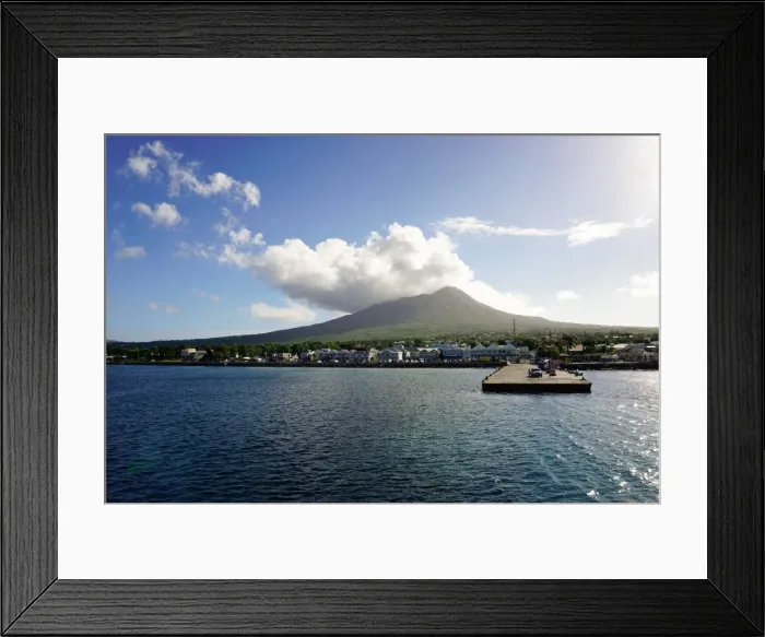Framed Print : Charlestown with Mount Nevis in background, Nevis, St. Kitts and Nevis, Leeward Islands Framed Print : Charlestown with Mount Nevis in background, Nevis, St. Kitts and Nevis, Leeward Islands
