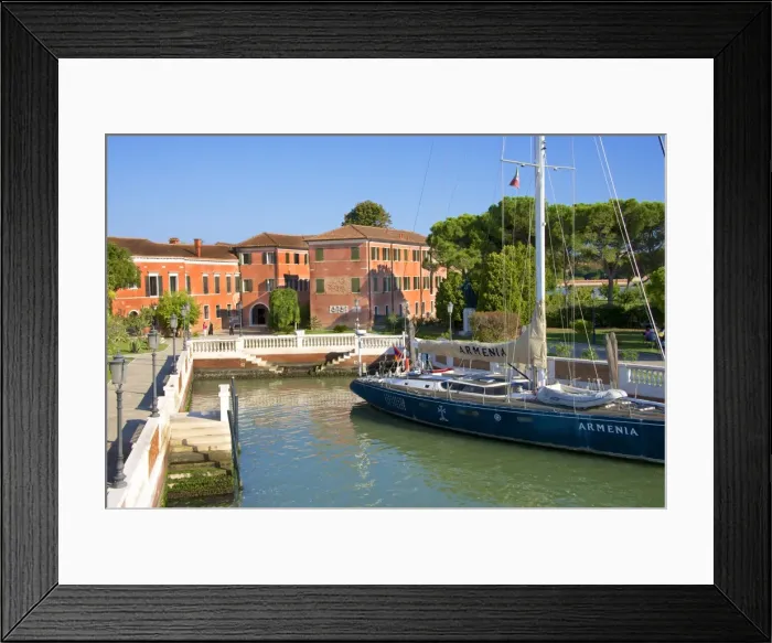 Framed Print : Armenian Monastery, San Lazzaro degli Armeni, and Armenian sail boat, Venice, UNESCO Framed Print : Armenian Monastery, San Lazzaro degli Armeni, and Armenian sail boat, Venice, UNESCO