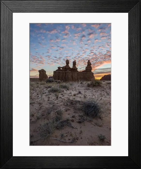 Framed Print : The Three Judges at sunrise, Goblin Valley State Park, Utah, United States of America Framed Print : The Three Judges at sunrise, Goblin Valley State Park, Utah, United States of America