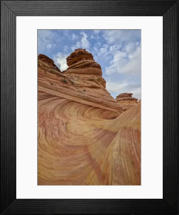 Framed Print : Sandstone wave and cones under clouds, Coyote Buttes Wilderness, Vermilion Cliffs National Monument Framed Print : Sandstone wave and cones under clouds, Coyote Buttes Wilderness, Vermilion Cliffs National Monument