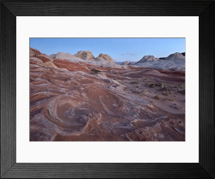 Framed Print : Red and white sandstone swirls at dawn, White Pocket, Vermilion Cliffs National Monument Framed Print : Red and white sandstone swirls at dawn, White Pocket, Vermilion Cliffs National Monument