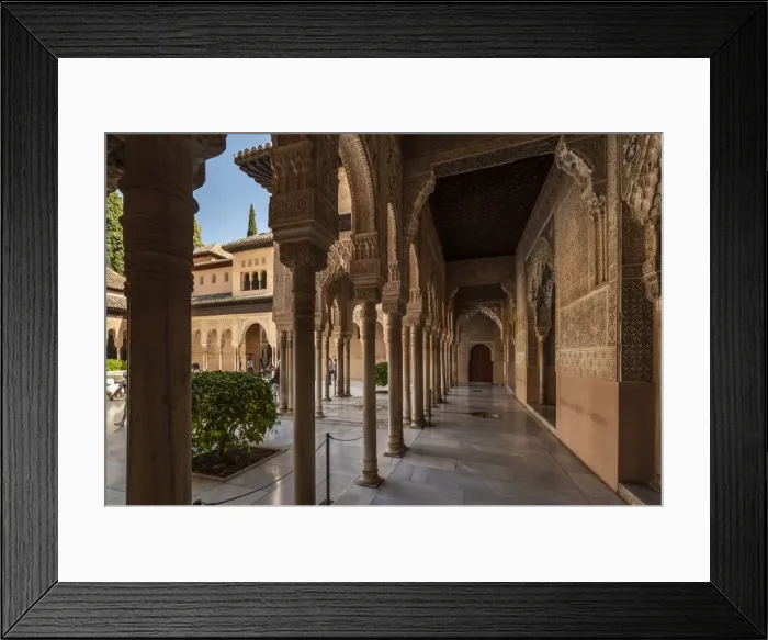 Framed Print : Court of the Lions, Alhambra, UNESCO World Heritage Site, Granada, province of Granada Framed Print : Court of the Lions, Alhambra, UNESCO World Heritage Site, Granada, province of Granada