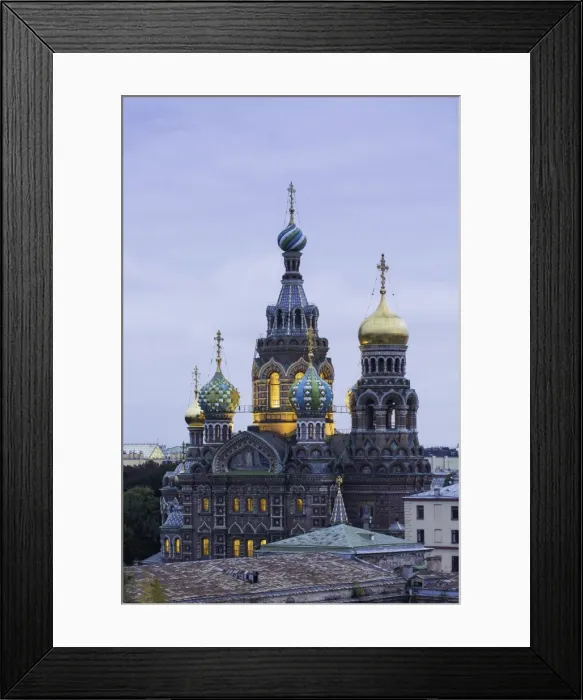 Framed Print : Illuminated domes of Church of the Saviour on Spilled Blood, UNESCO World Heritage Site, St Framed Print : Illuminated domes of Church of the Saviour on Spilled Blood, UNESCO World Heritage Site, St