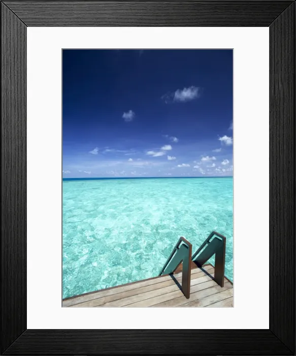 Framed Print : Stairs to the ocean, Maldives, Indian Ocean, Asia Framed Print : Stairs to the ocean, Maldives, Indian Ocean, Asia