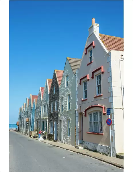 Renovated houses formerly the docks in Braye, Alderney, Channel Islands, United Kingdom