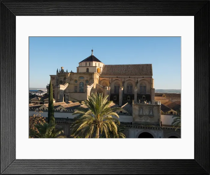 Framed Print : Patio de los Naranjos and the Mezquita Cathedral seen from its bell tower, UNESCO Framed Print : Patio de los Naranjos and the Mezquita Cathedral seen from its bell tower, UNESCO