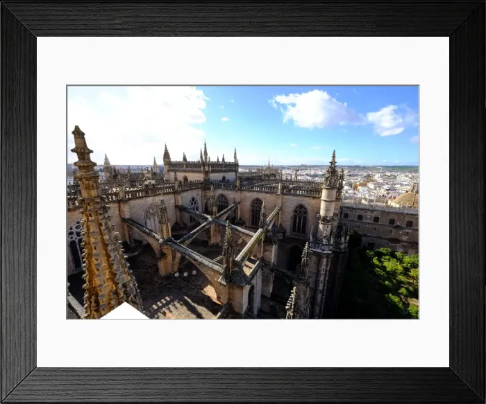 Framed Print : Seville Cathedral seen from Giralda bell tower, UNESCO World Heritage Site, Seville Framed Print : Seville Cathedral seen from Giralda bell tower, UNESCO World Heritage Site, Seville