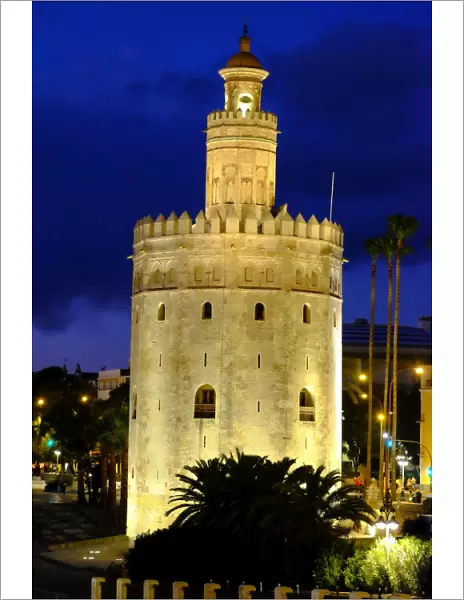 Torre del Oro (Gold Tower), Museo Naval, Seville, Andalucia, Spain, Europe