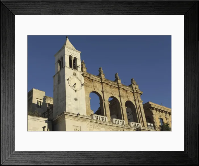 Framed Print : Palazzo del Sedile dei Nobili clock tower, Piazza Mercantile (Market Square), in Framed Print : Palazzo del Sedile dei Nobili clock tower, Piazza Mercantile (Market Square), in