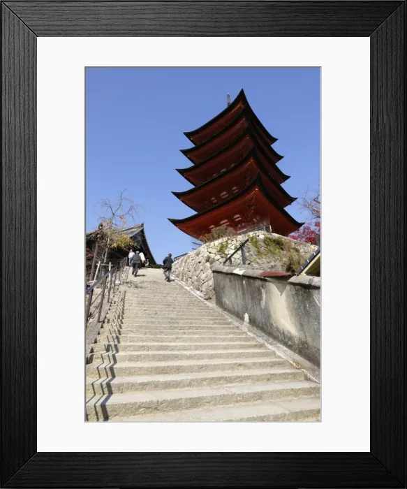 Framed Print : Five-Storey Pagoda(Gojunoto), UNESCO World Heritage Site, Miyajima Island, Western Honshu