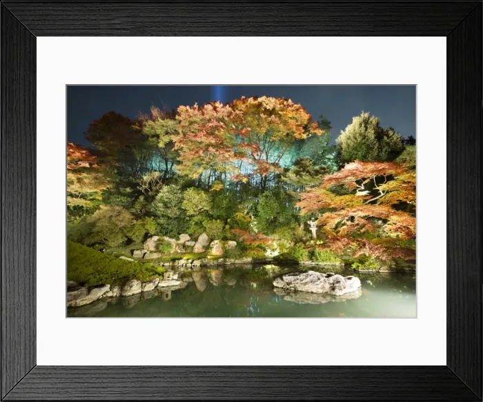 Framed Print : Night illuminations of temple gardens, Shoren-in temple, Southern Higashiyama, Kyoto Framed Print : Night illuminations of temple gardens, Shoren-in temple, Southern Higashiyama, Kyoto