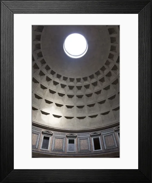 Framed Print : Interior view of the cupola inside the Pantheon, UNESCO World Heritage Site, Piazza della Rotonda